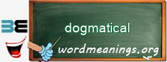WordMeaning blackboard for dogmatical